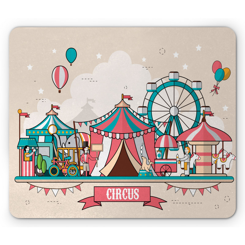 Circus Flat Balloons Mouse Pad