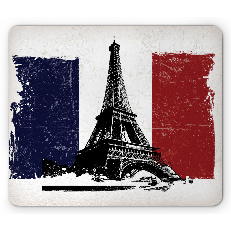 Grunge Flag Eiffel Tower Mouse Pad