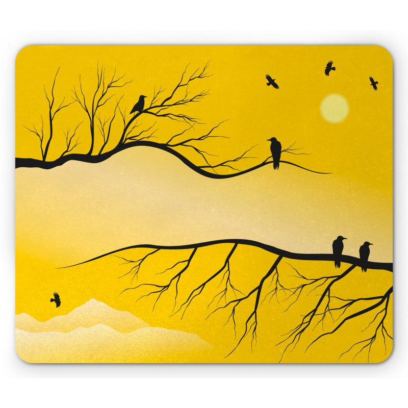 Birds on Bare Branches Mouse Pad