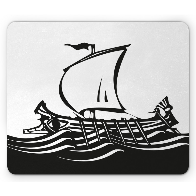 Greek Ship on Sea Mouse Pad