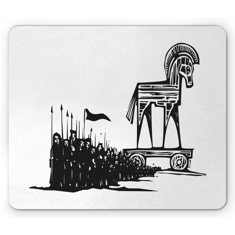 Woodcut Style Greek Trojan Mouse Pad