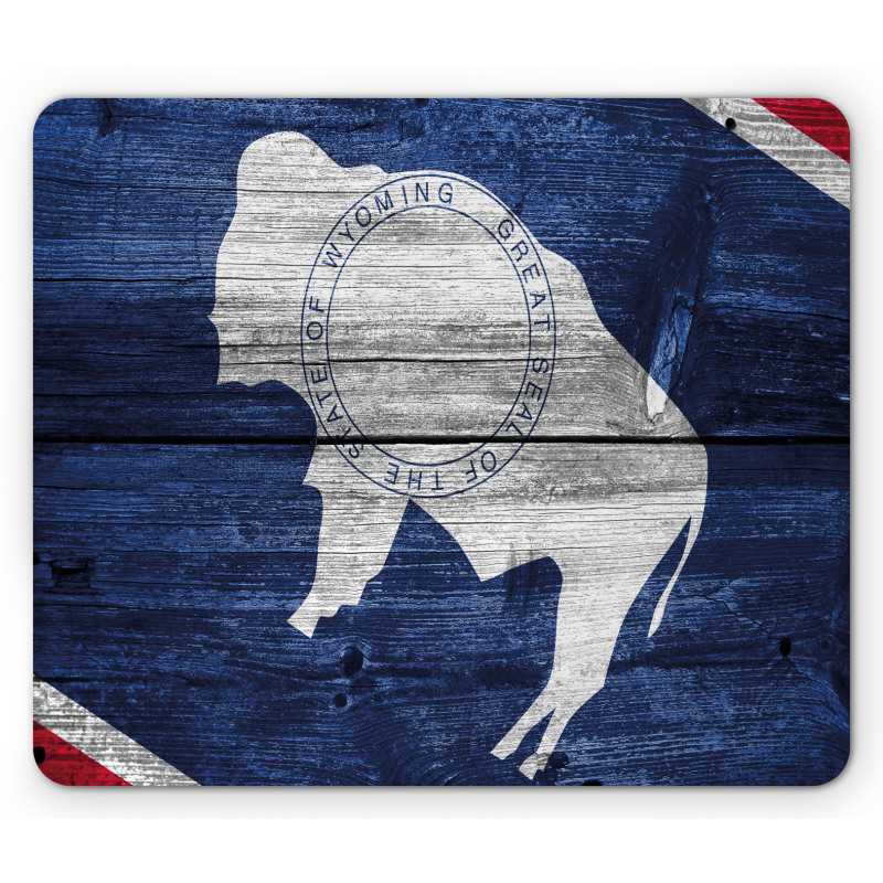 Equality State Flag Wooden Mouse Pad