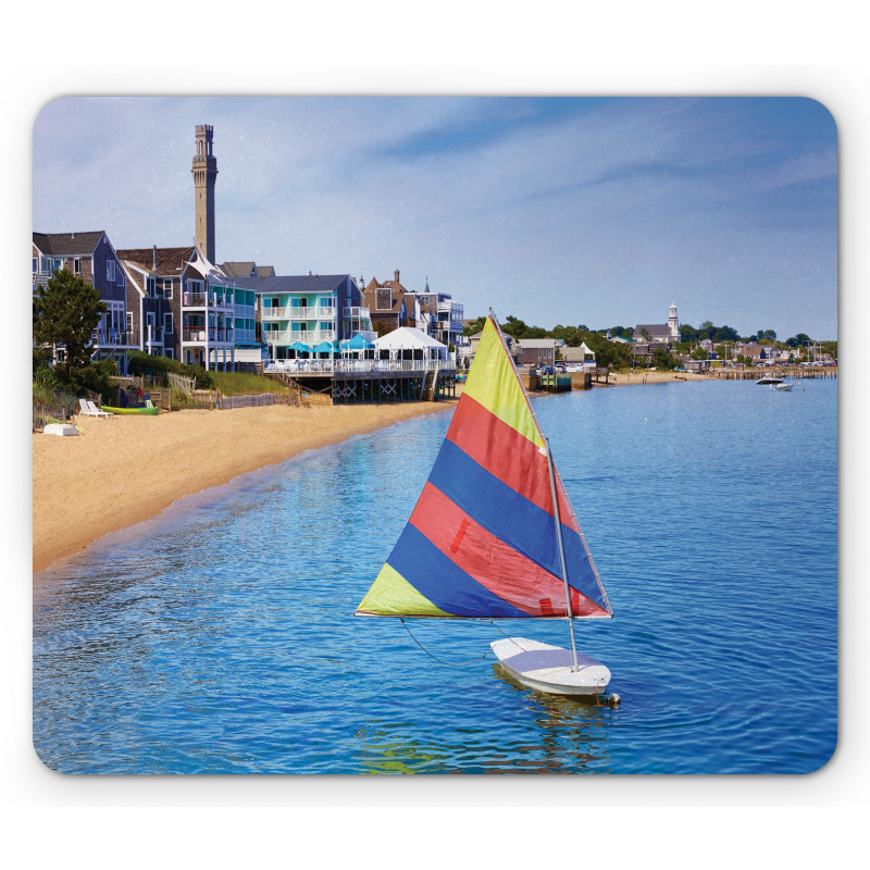 Rainbow Boat Sailing Mouse Pad