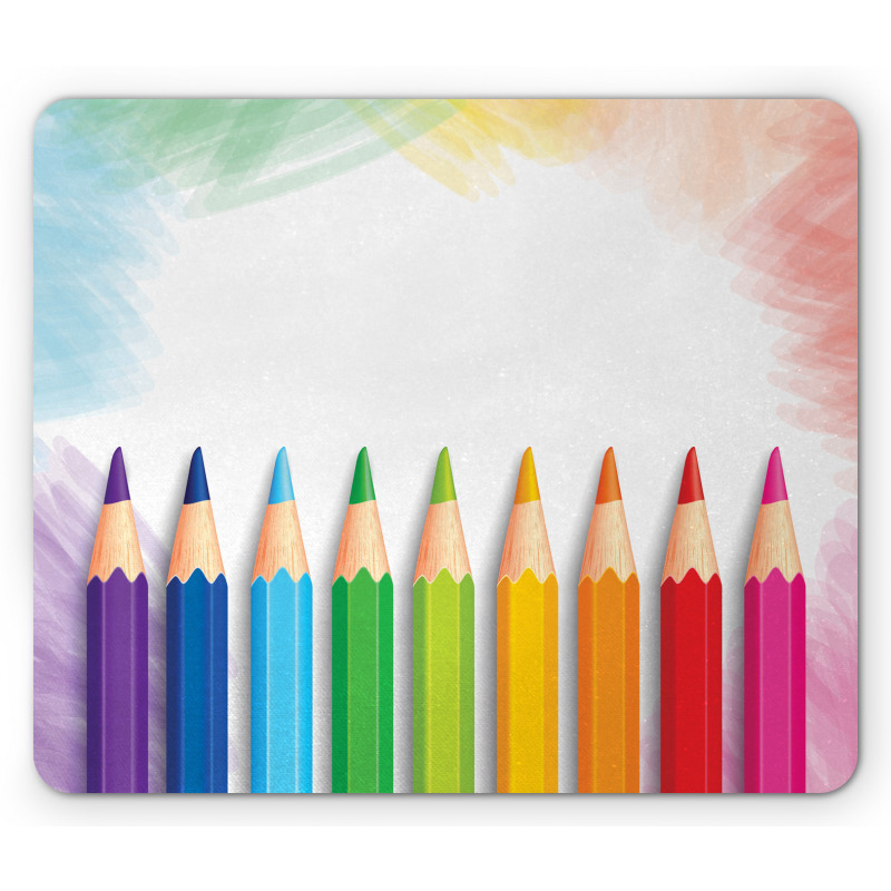 Realistic Colorful Pencils Mouse Pad