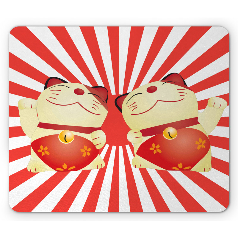 Playful Lucky Cats Mouse Pad