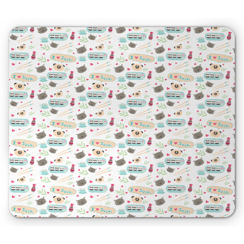 I Love Sushi Doodle Mouse Pad