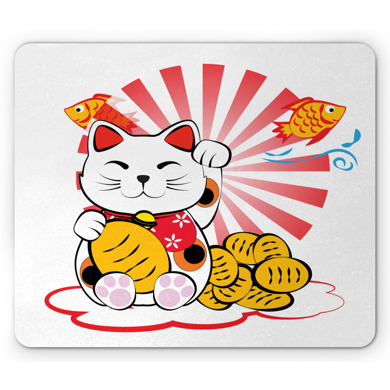 Fishbones Lucky Cat Mouse Pad