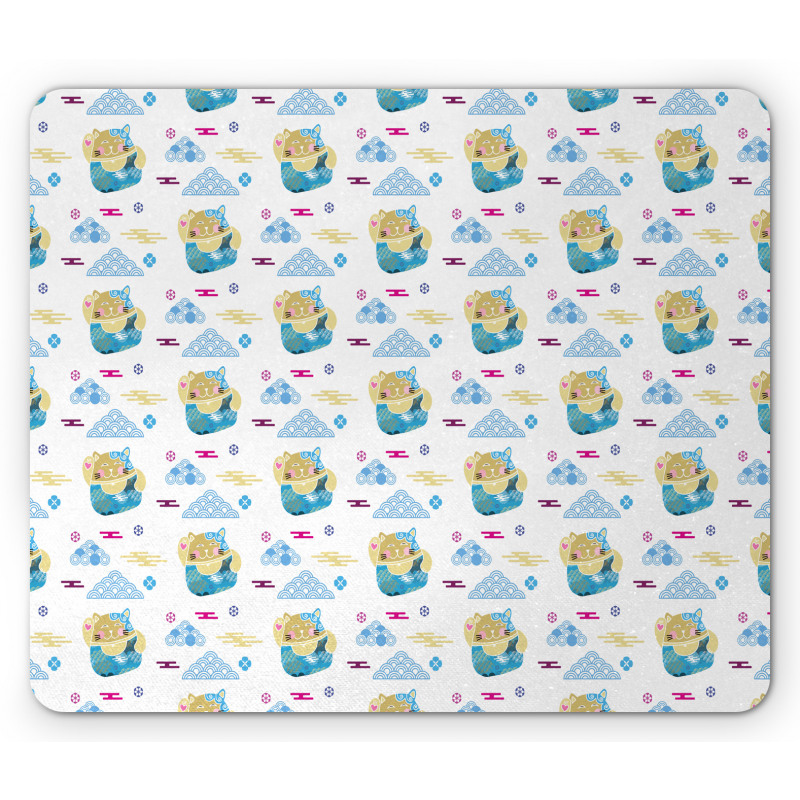 Clouds Maneki Neko Mouse Pad