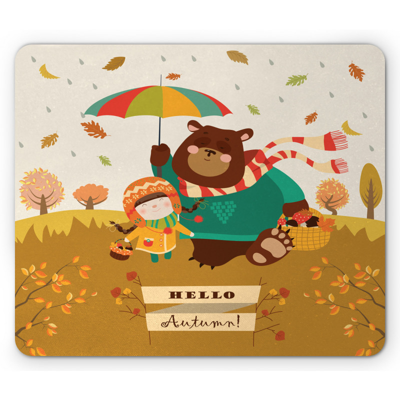 Hello Autumn Cartoon Mouse Pad