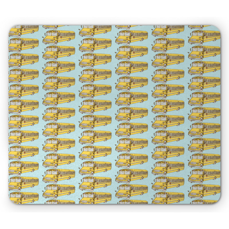 Retro School Bus Pattern Mouse Pad