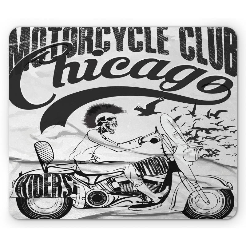 Crazy Skeleton Rider Design Mouse Pad