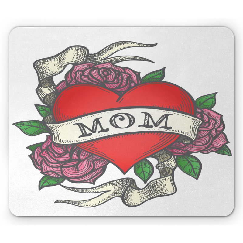 Heart with Roses and Mom Mouse Pad