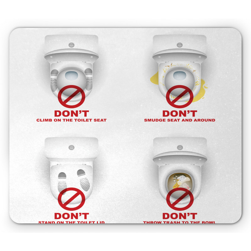 Toilet Bowls Warning Mouse Pad