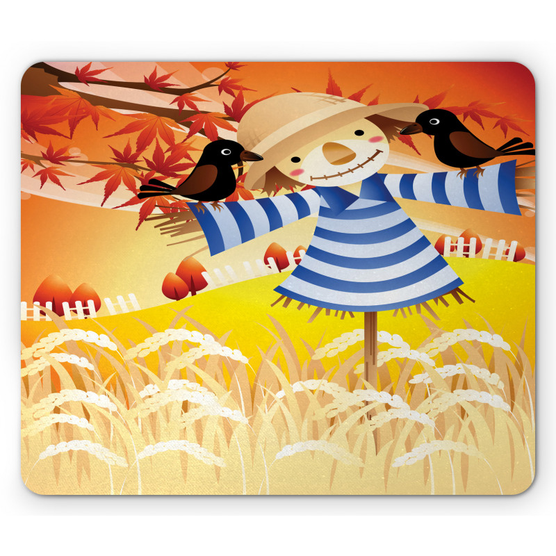 Autumn Field Birds Mouse Pad