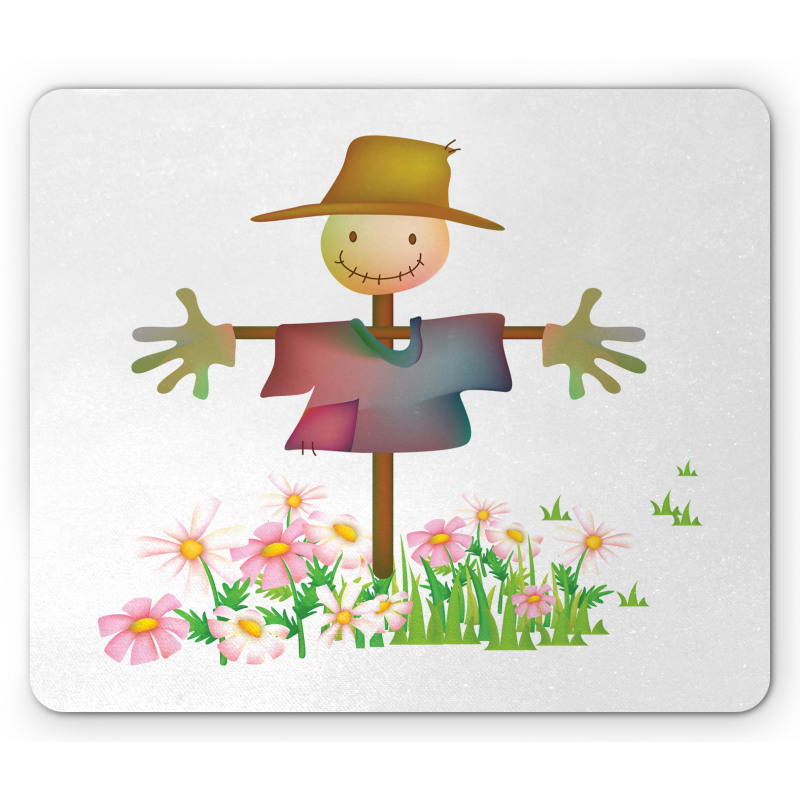 Smiling in Flowers Mouse Pad