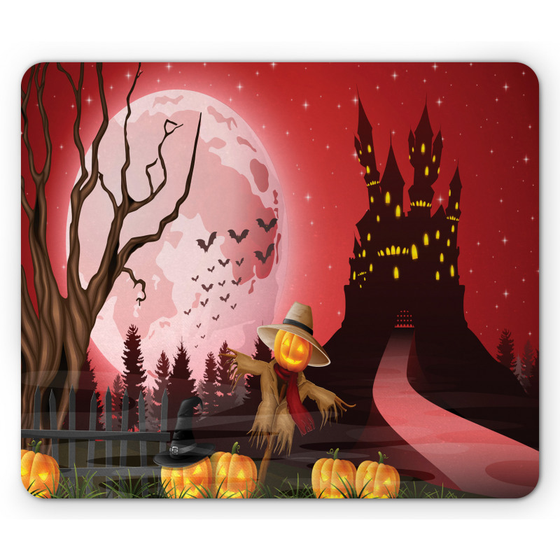 Halloween Haunted Chateau Mouse Pad