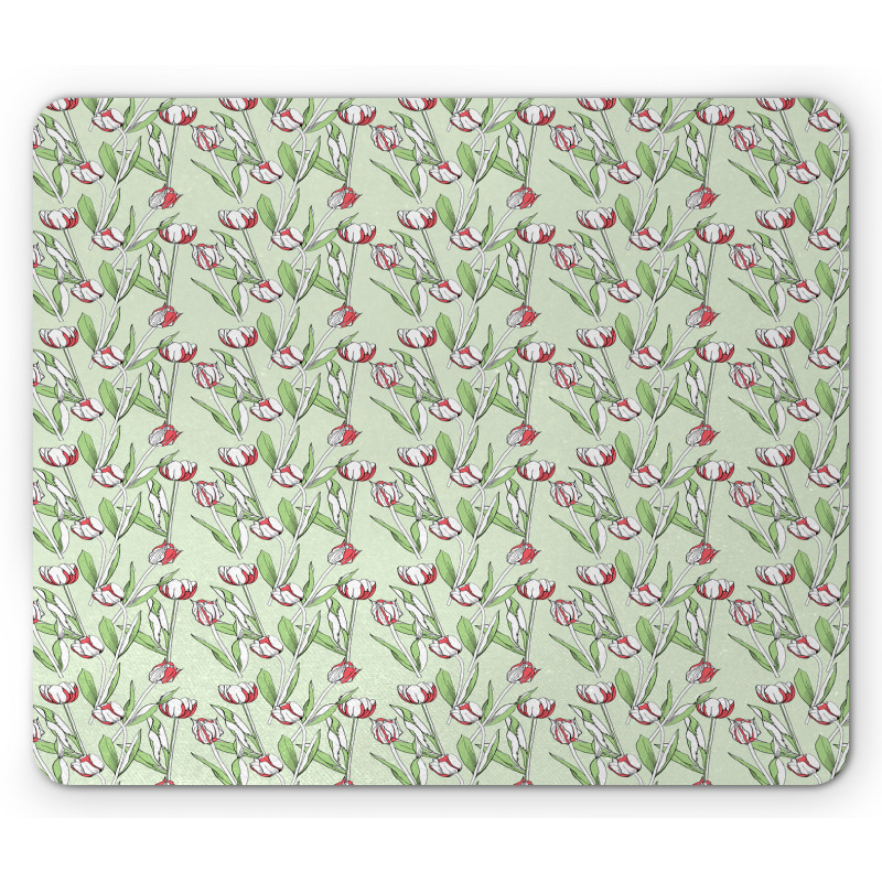 Abstract Tulips Pattern Mouse Pad