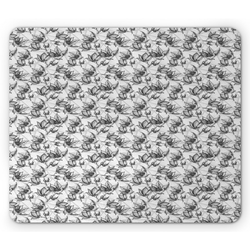 Flowers on Polygonal Art Mouse Pad