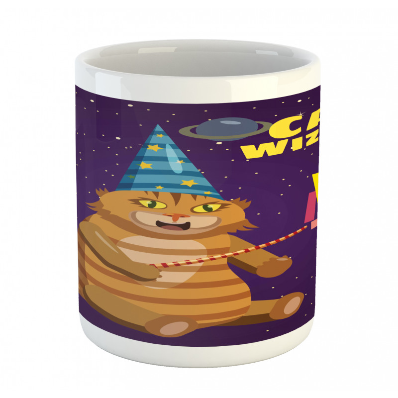 Cat Wizard Funny Cartoon Mug