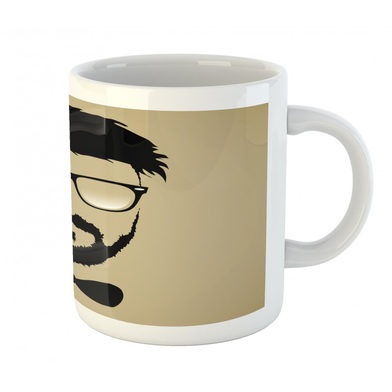 Hipster Boy Silhouette Mug