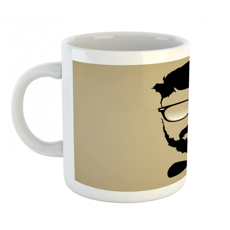 Hipster Boy Silhouette Mug