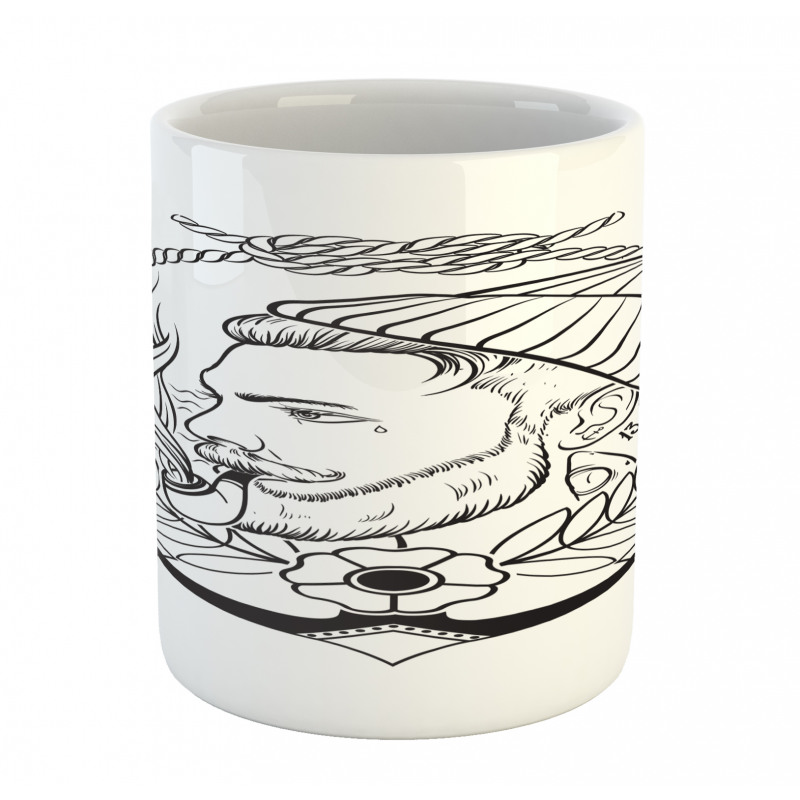 Outline Sailor with Pipe Mug