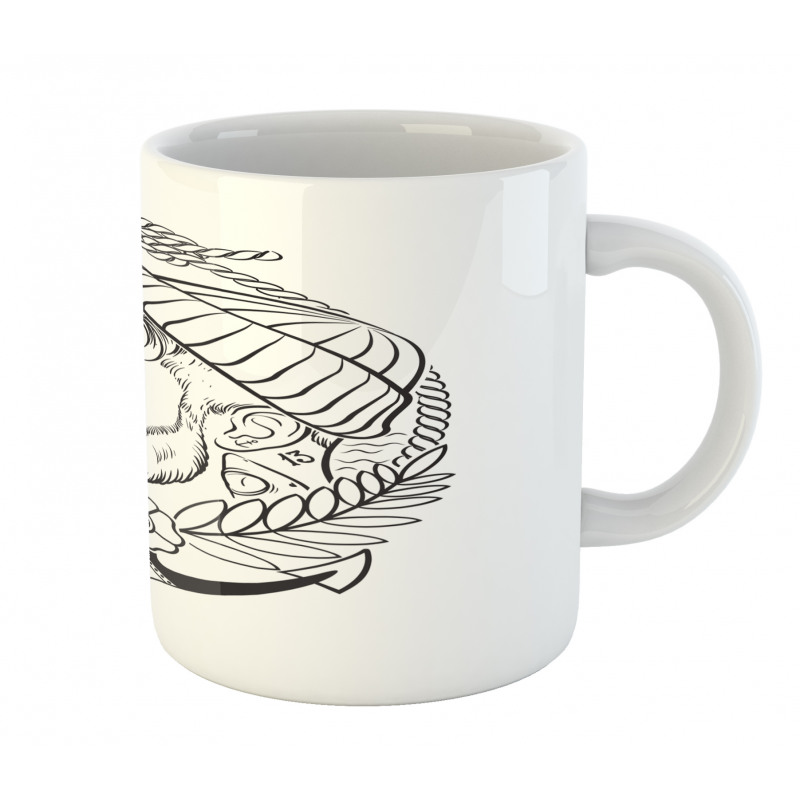 Outline Sailor with Pipe Mug