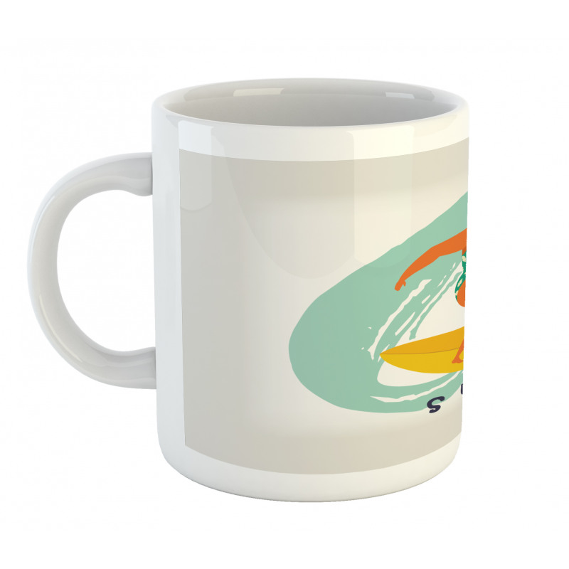 Woman Surfer on the Waves Art Mug