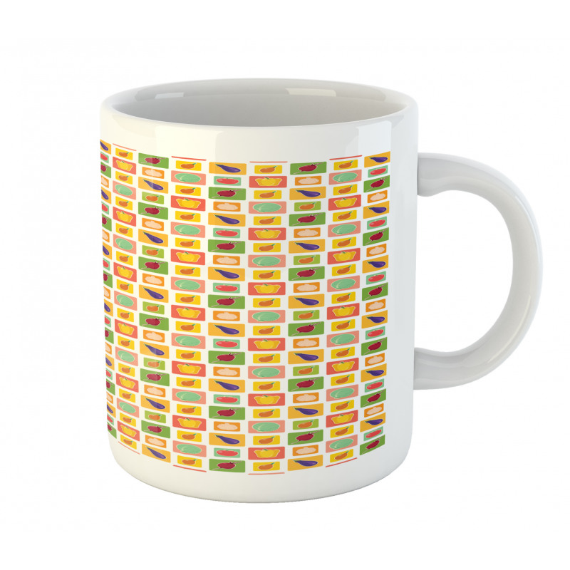 Foods in Vivid Squares Mug