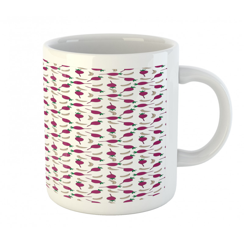 Cartoon Garlic and Beet Mug