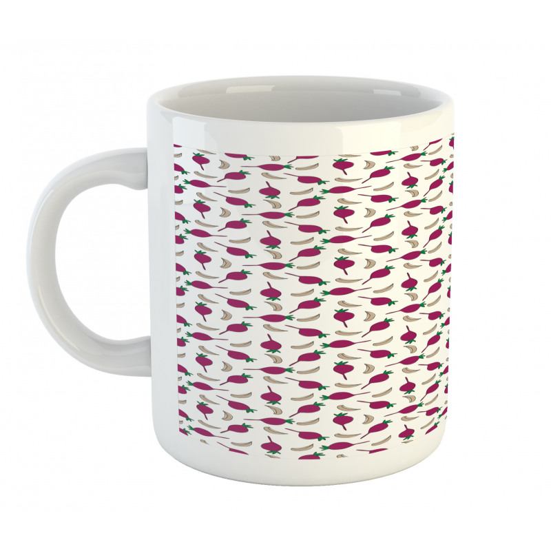 Cartoon Garlic and Beet Mug