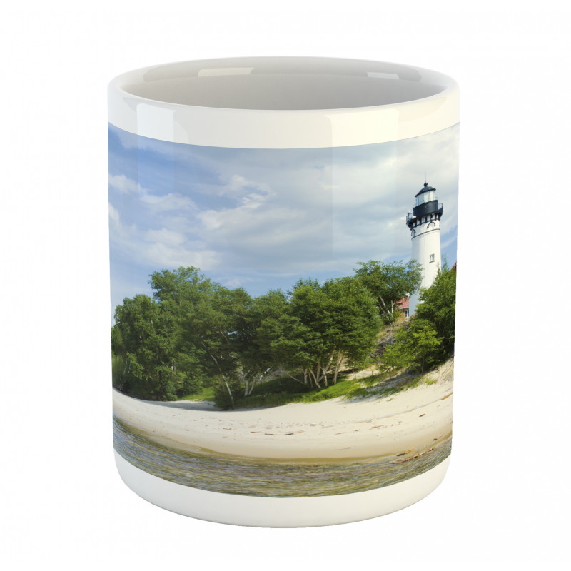 Lighthouse at Beach Mug