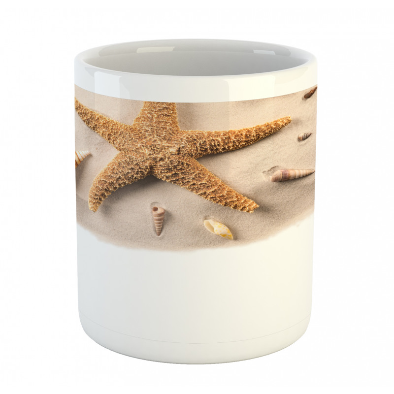 Close up Shot Seashells Mug