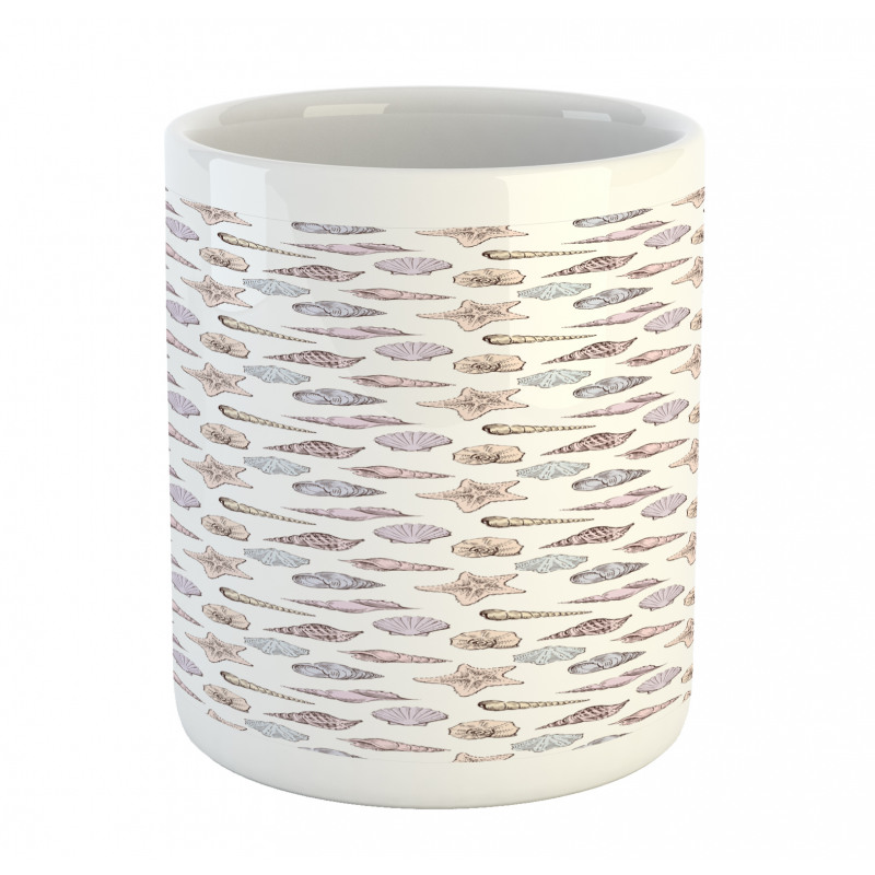 Seashell Sketches Pattern Mug