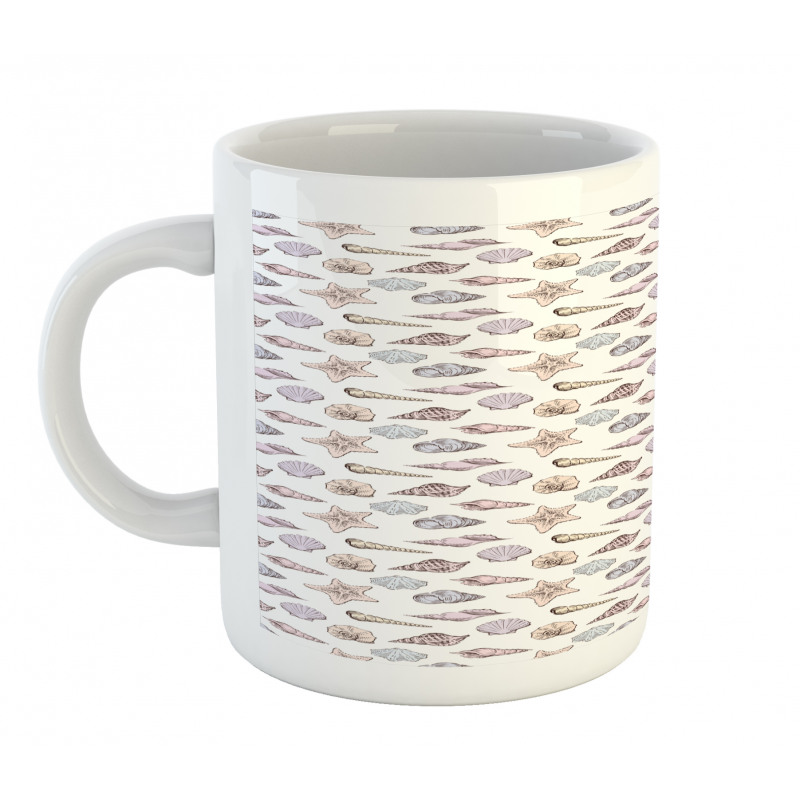 Seashell Sketches Pattern Mug