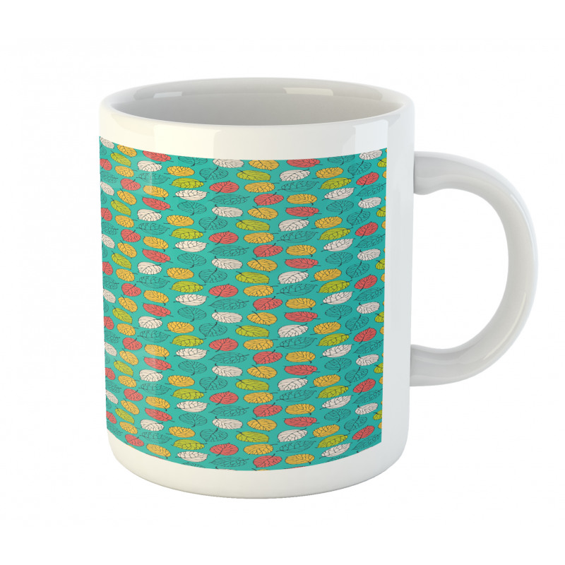 Colorful Abstract Leaves Art Mug