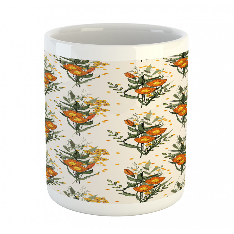 Vintage California Poppy Mug