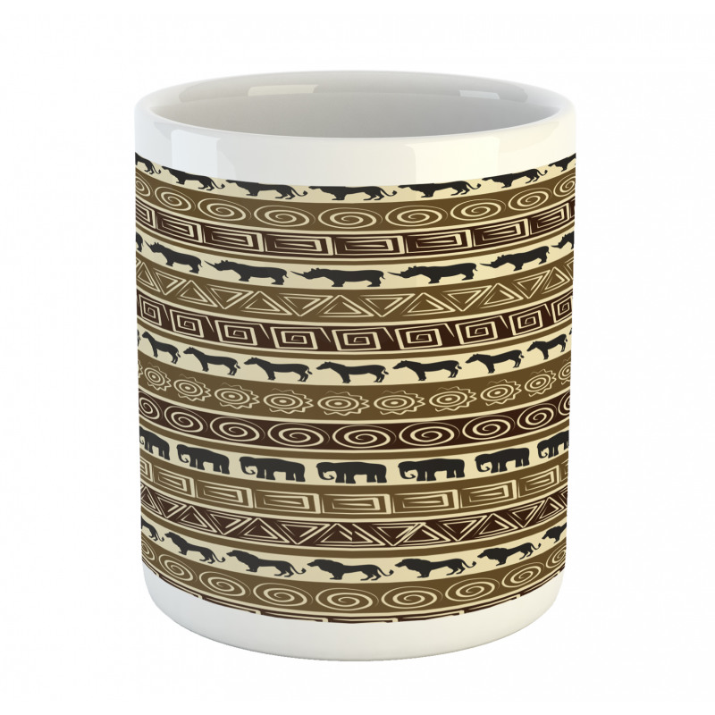 Africa Theme Stripes Animals Mug