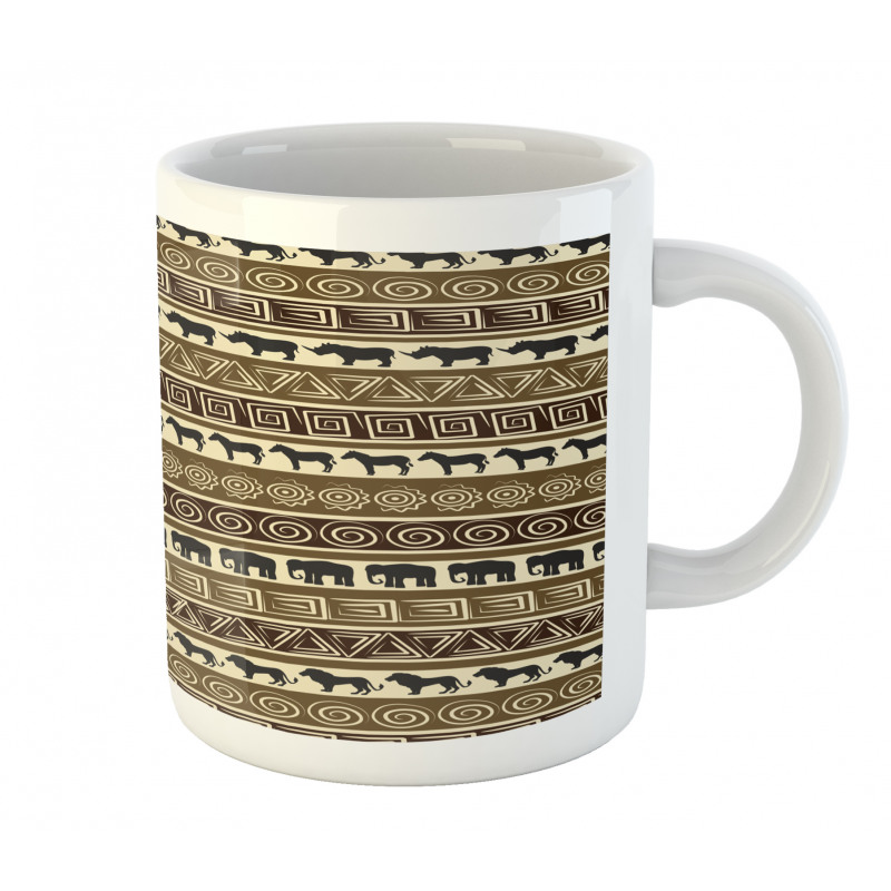 Africa Theme Stripes Animals Mug