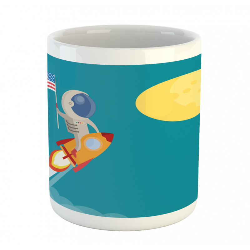 Astronaut Flying to the Moon Mug