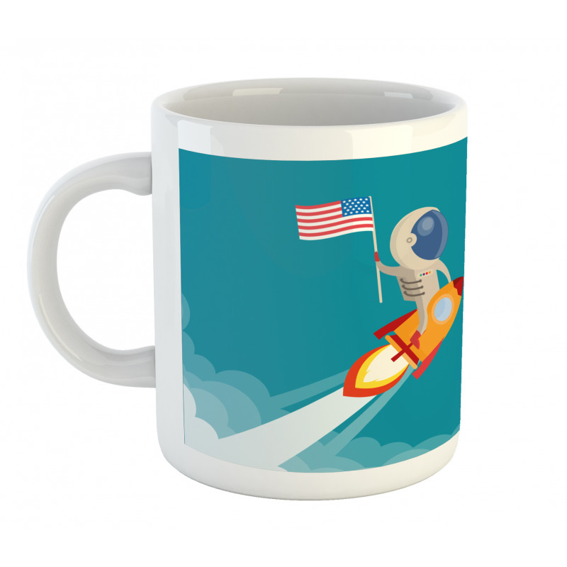 Astronaut Flying to the Moon Mug