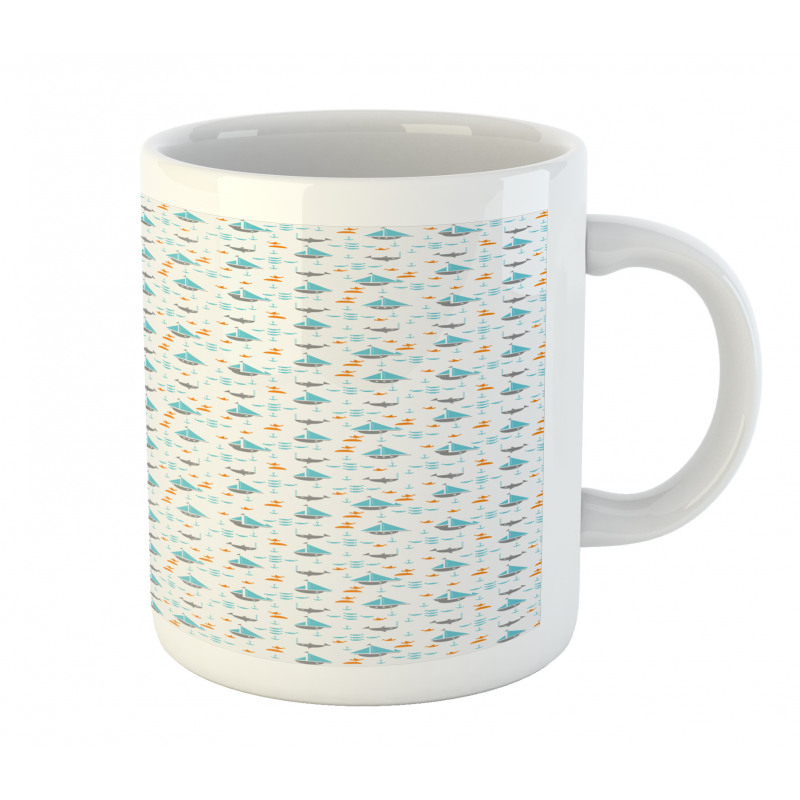 Sailboat Seagull Fishes Mug