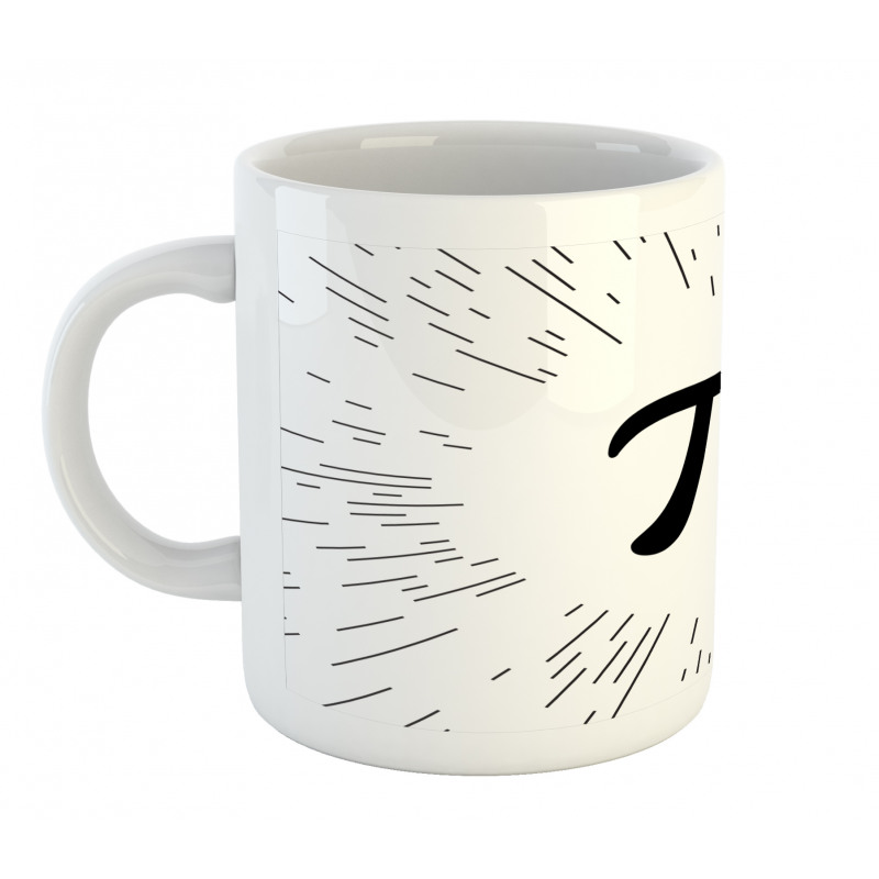 Monochromatic Simple Number Sign Mug