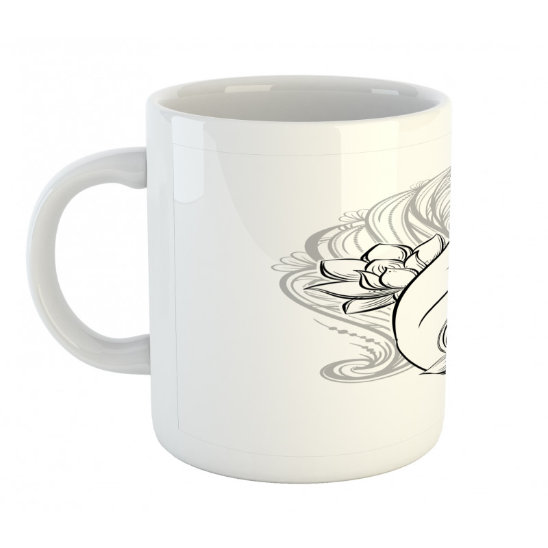 Hand Holds Lotus Mug