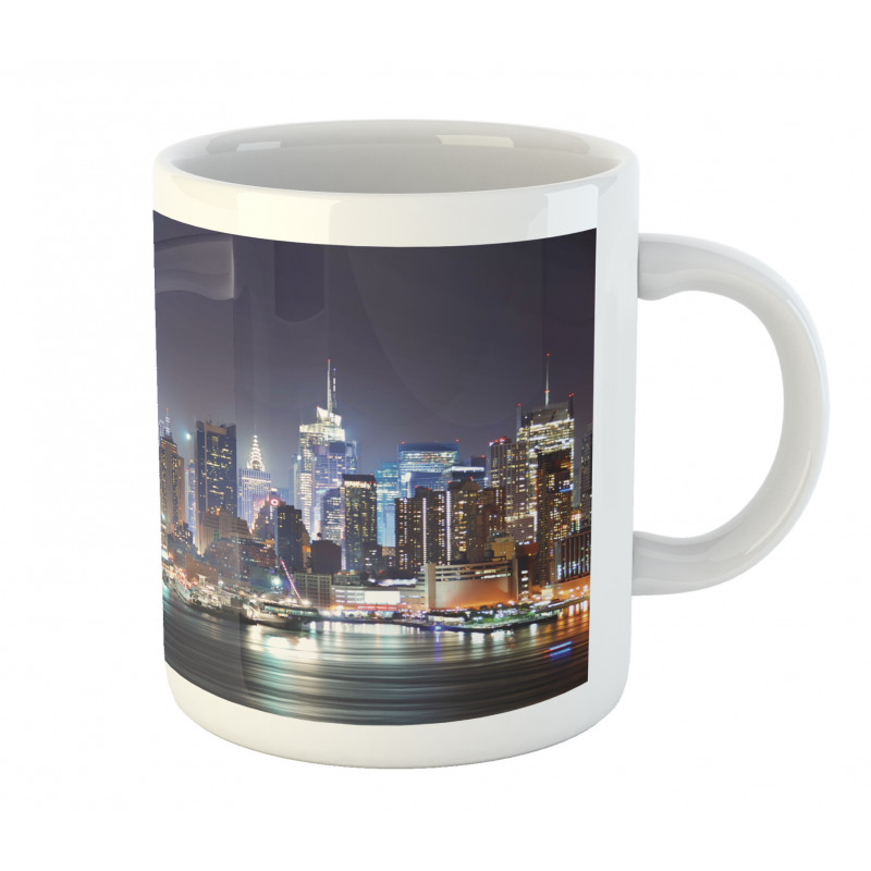 Manhattan Skyline at Night Mug