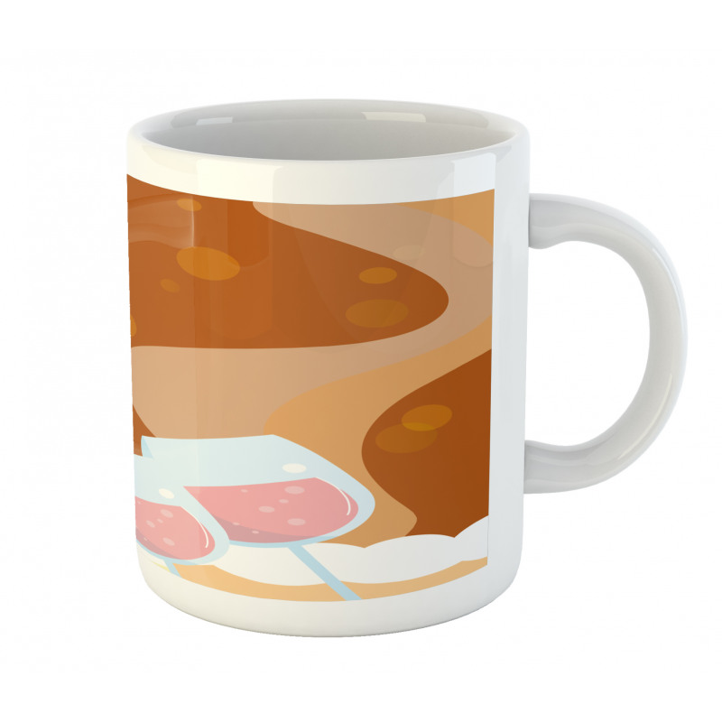 Rose Wine Bottle Cartoon Mug