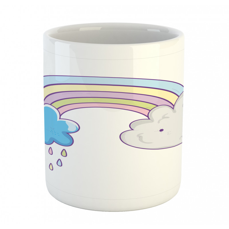 Raining Clouds Cartoon Art Mug