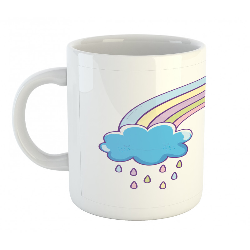 Raining Clouds Cartoon Art Mug