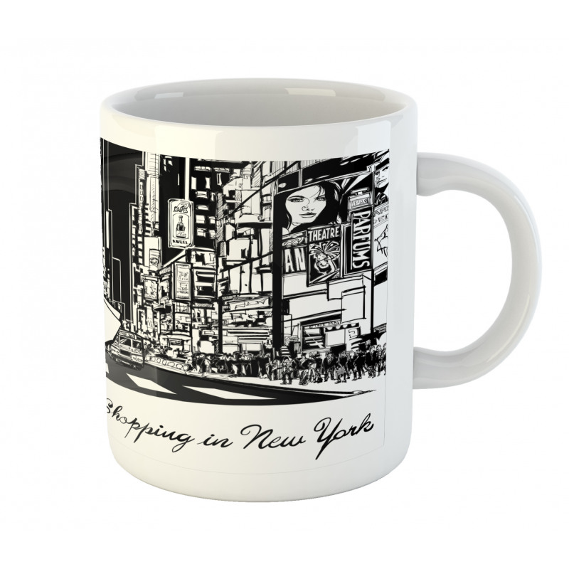 Lady Passing Crowded City Mug