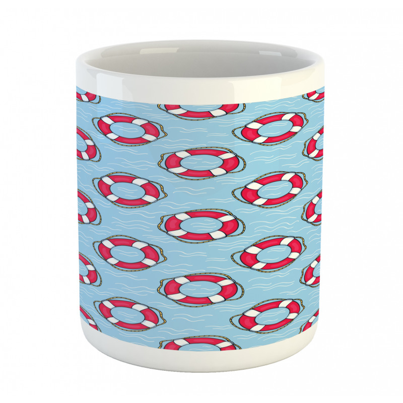 Lifebuoys in Ocean Mug